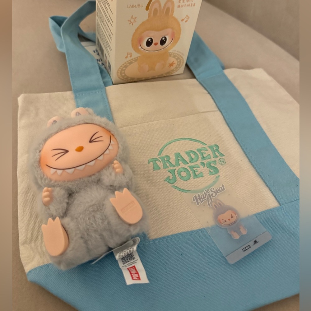 Authentic LABUBU THE MONSTERS - Have a Seat Vinyl Plush with  trader Joe bag
